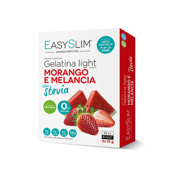 Easyslim Gelatina Light Morango Stevia 2 Saquetas