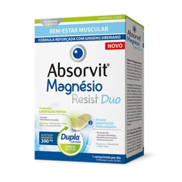 Absorvit Magnésio Resist Duo 30 Comprimidos
