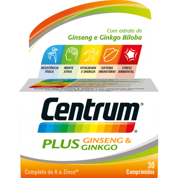 Centrum Plus Ginseng Ginkgo 30 comprimidos