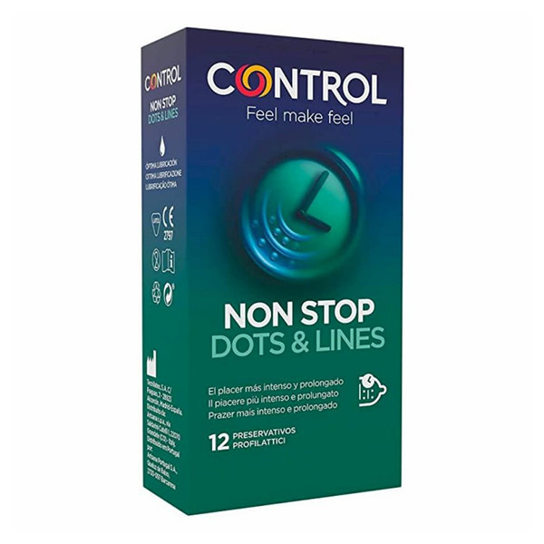 Control Preservativos Non Stop Dots & Lines 12 unidades
