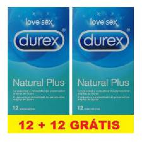 Durex Natural Plus Preservativo 2 x 12 Unidades com Oferta de 2ª Embalagem