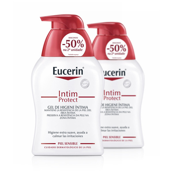 Eucerin Intim Protect Duo Gel higiene íntima pele sensível 2 x 250 ml com Desconto de 50% na 2ª Embalagem