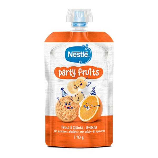 Nestle Pacotinho Party Fruits Fruta Bolacha 110g 12m+