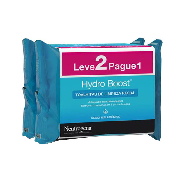 Neutrogena Hydro Boost Duo Toalhitas de limpeza facial 2 x 25 Unidade(s) com Oferta de 2ª Embalagem
